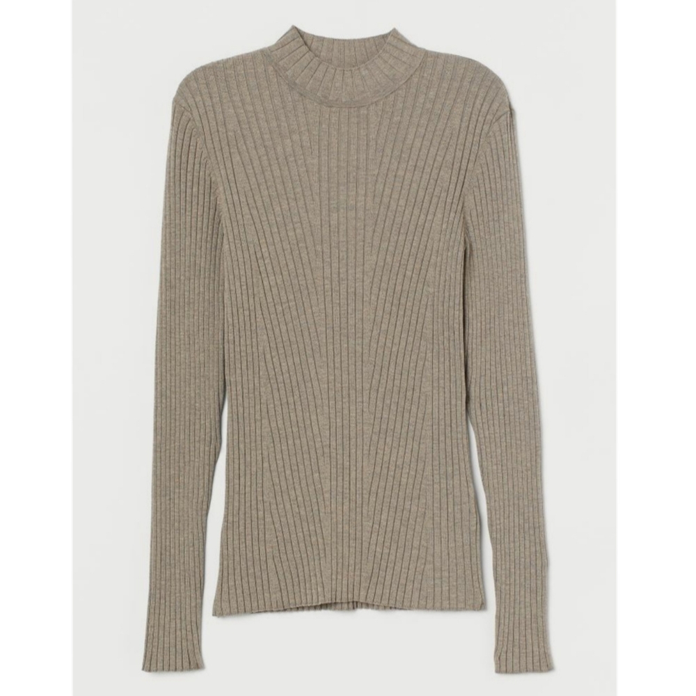 H&M Ribbed Mock Neck Sweater